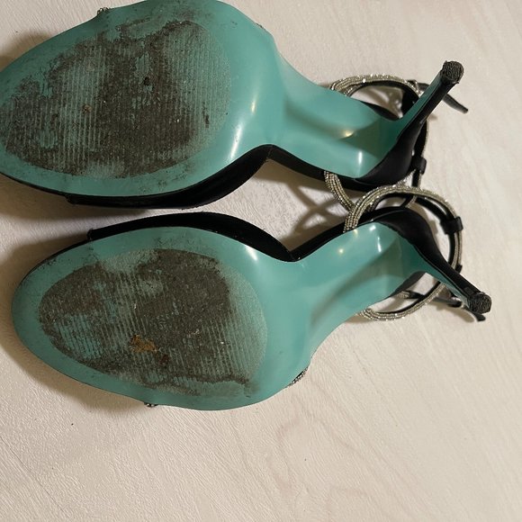 Betsey Johnson Black and Silver Heels - Picture 5 of 7